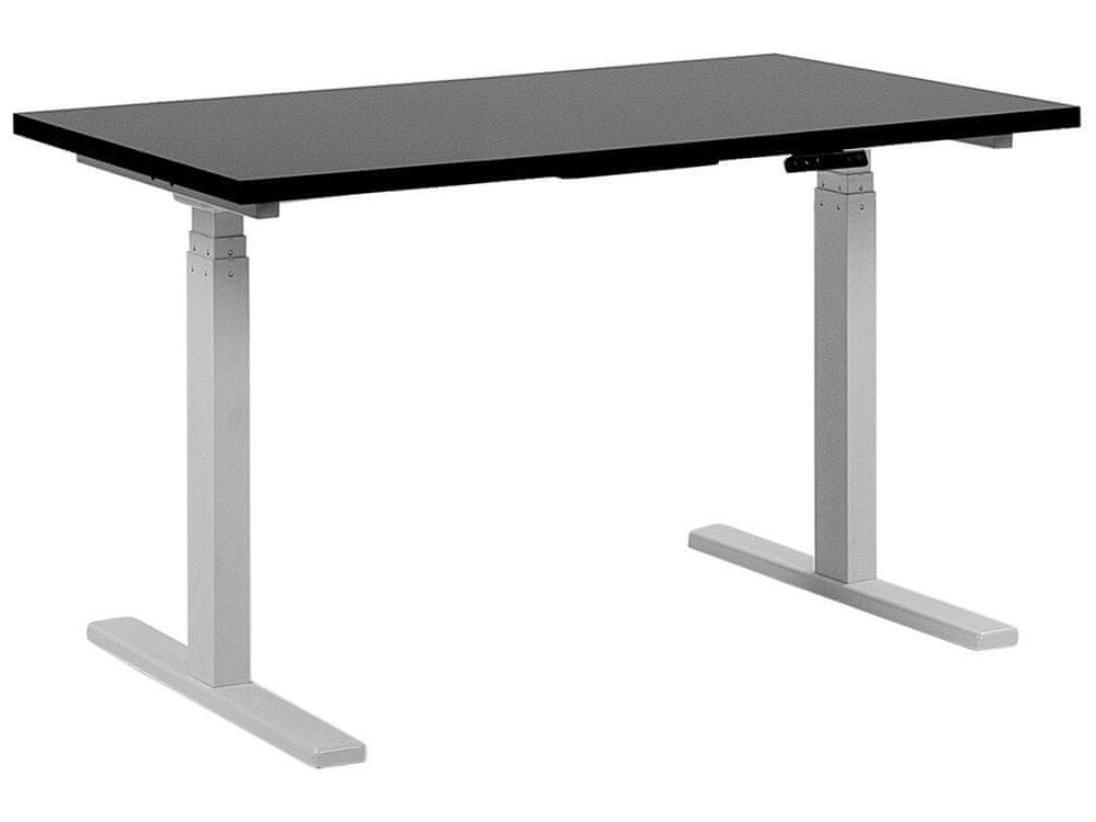 Beliani Elektricky nastaviteľný písací stôl 130 x 72 cm čierno-biely DESTIN II